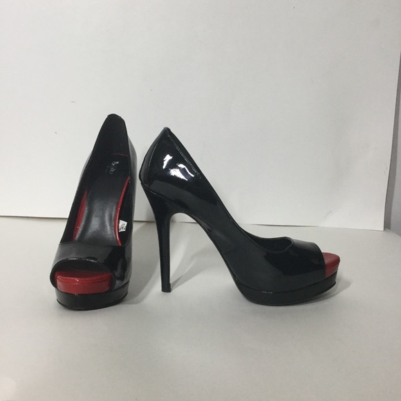 Mossimo Black & Red toe Stiletto High Heels Size 8 - Picture 3 of 14